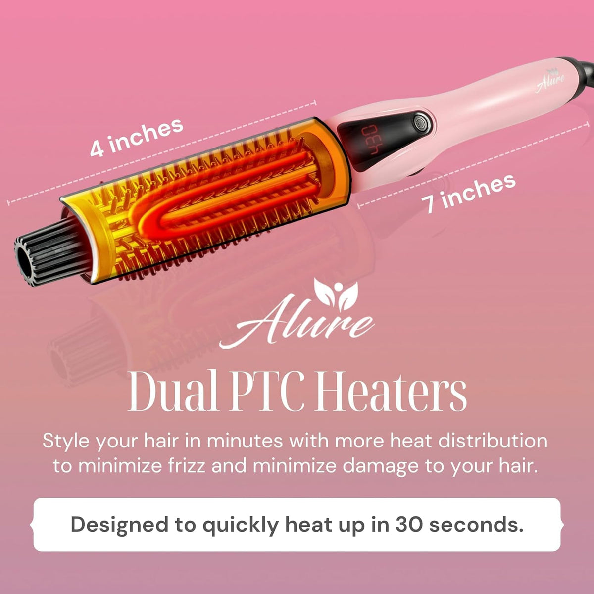 Alure 3-in-1 styling tool in use for curling or straightening.
