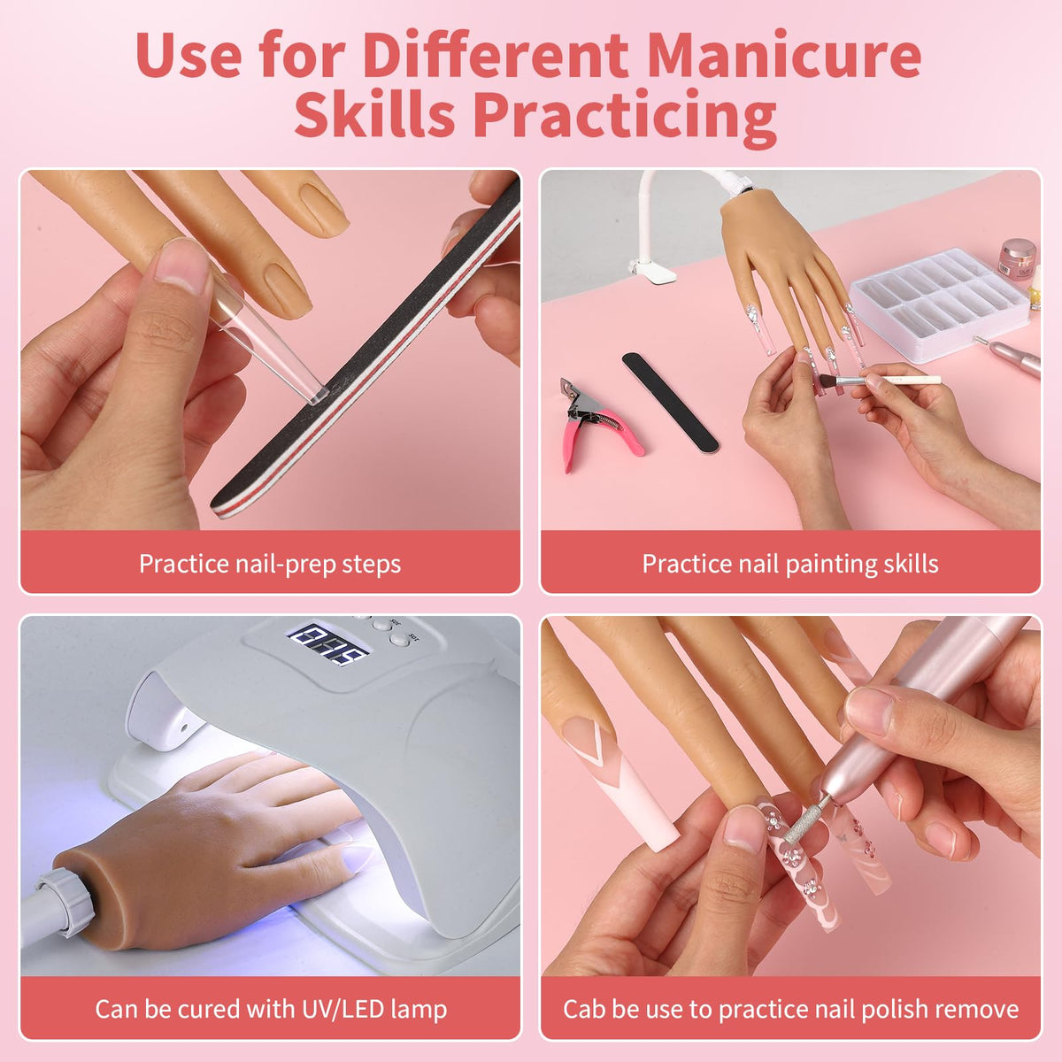 ALUROICE durable practice hand designed for repeated nail art training sessions.