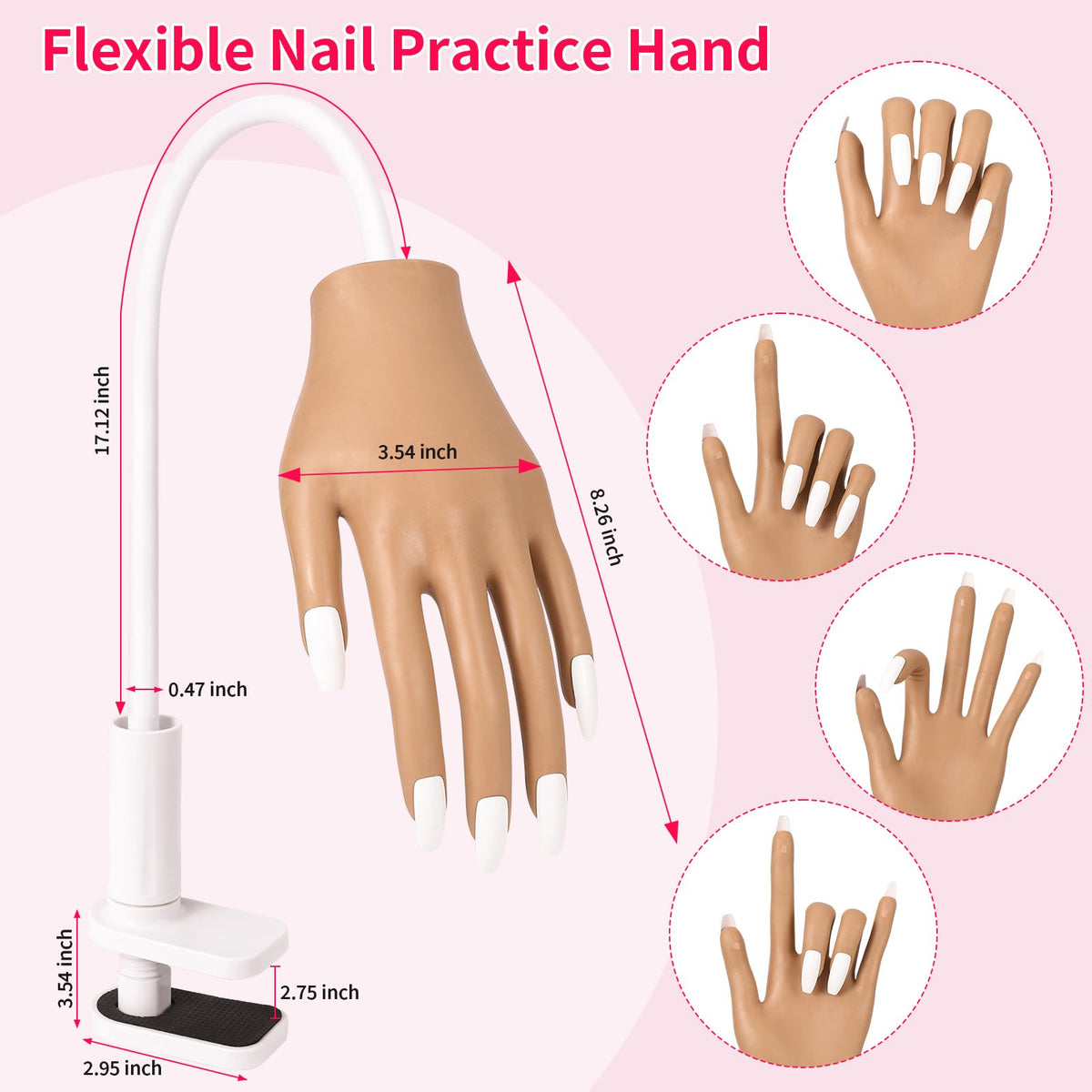 ALUROICE hand with T-slot lock demonstrates secure nail tips during drills.