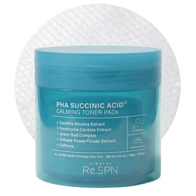 AlwayNu Re.SPN toner pad embossed side exfoliation for refined pores and balanced skin.