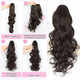 ALXNAN long ponytail adds dramatic length and versatile curls for any day.