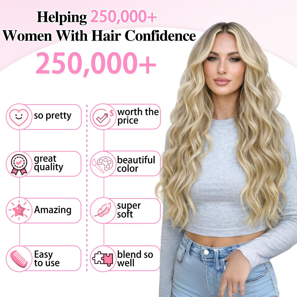 ALXNAN beach-blonde clip-ins offer versatile styling for daily looks.