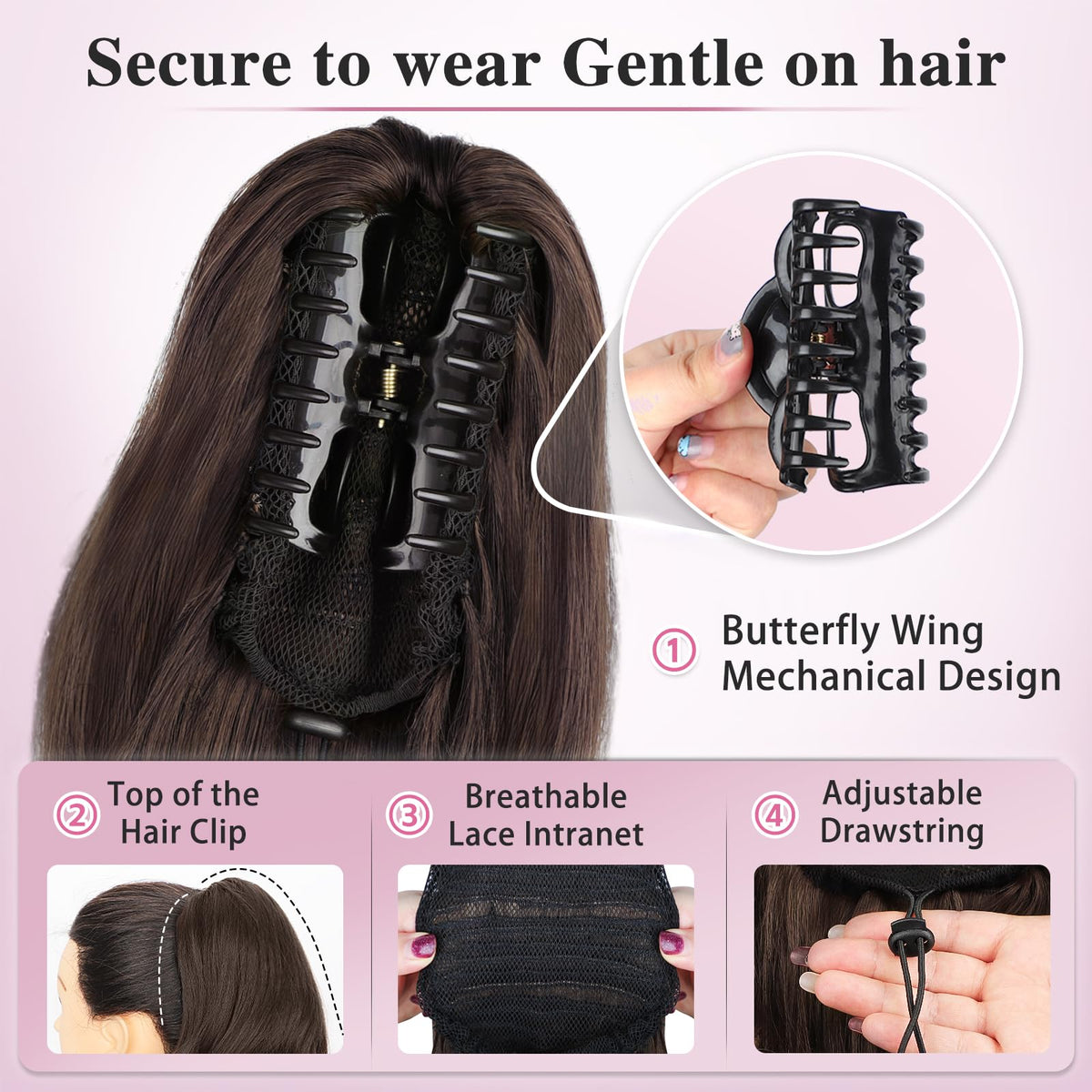 ALXNAN care and storage image demonstrating detangling and serum for longevity.