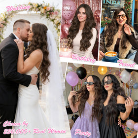 ALXNAN clip-in extensions full volume look for thicker, more glamorous hair.