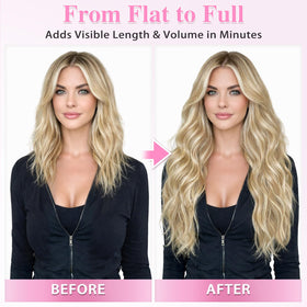 ALXNAN four-piece clip-in extensions deliver quick, natural-looking fullness.