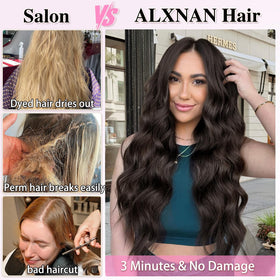 ALXNAN four-piece clip-in set with 5in wefts for customizable fullness