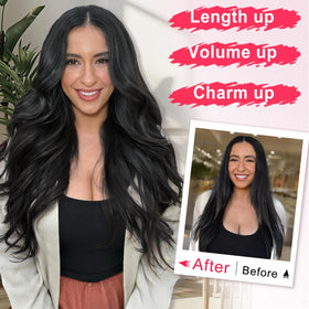 ALXNAN layered-wavy hair close-up showing texture and premium fibers.