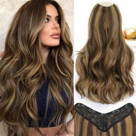 ALXNAN long wavy extensions show one-piece clip-in detail for natural blending