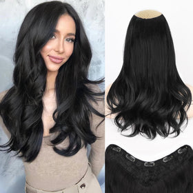 ALXNAN long wavy layered clip-in extensions for natural volume and easy styling