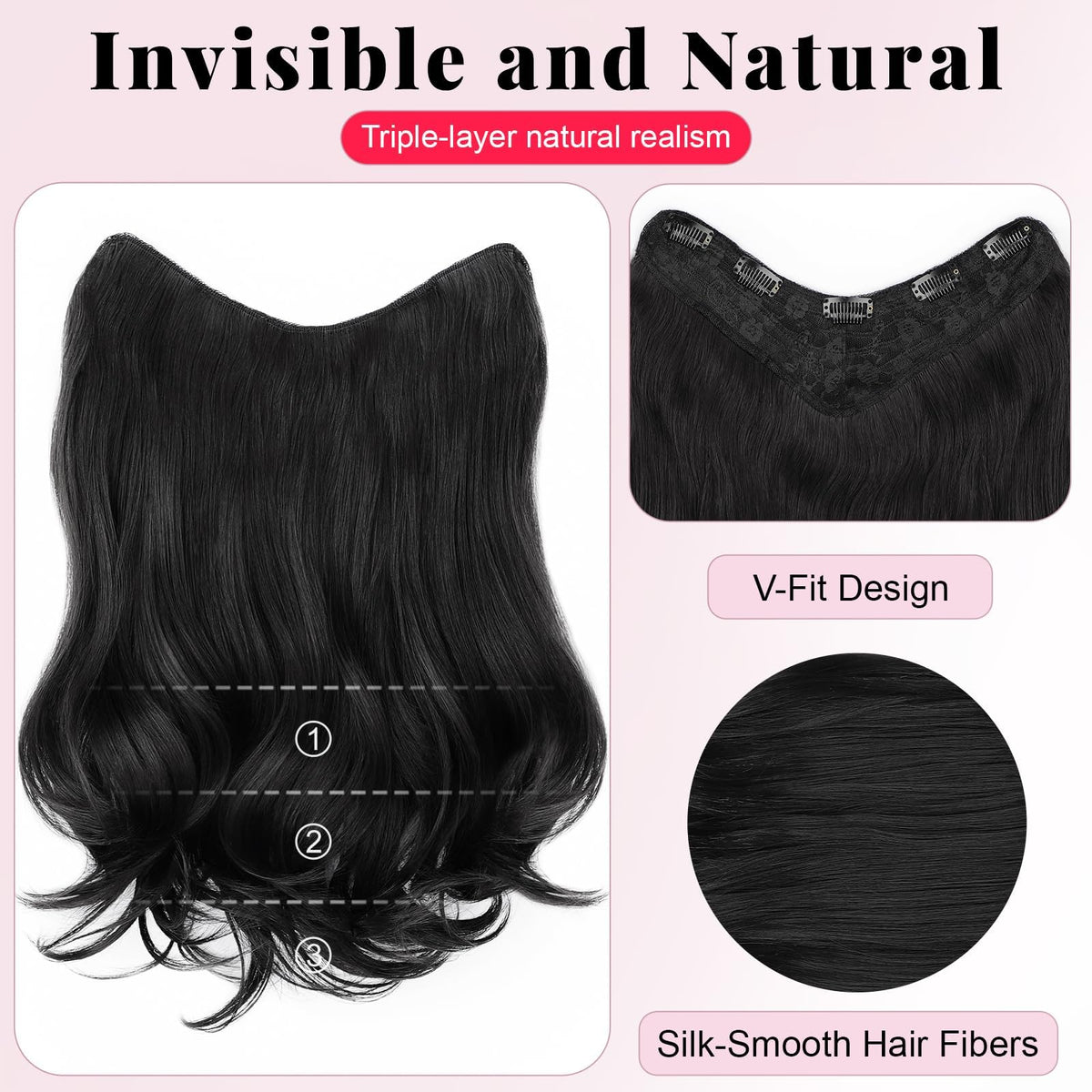 ALXNAN one-piece clip-in extensions for fast transformation and seamless blending