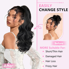 ALXNAN pony-tail extension side view showing volume.