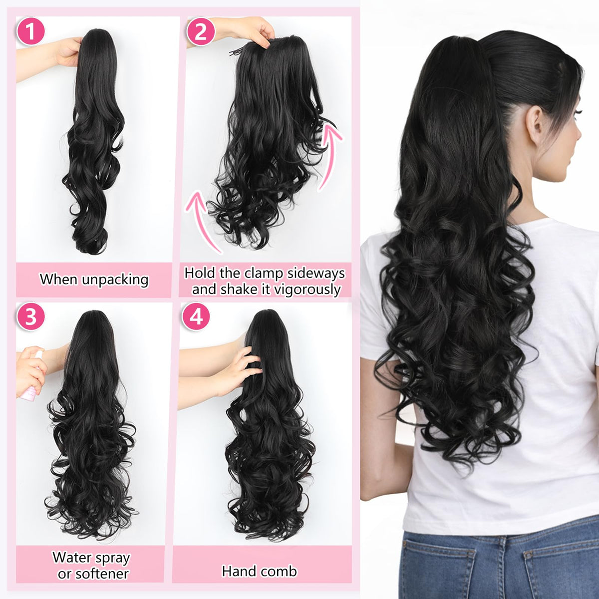 ALXNAN ponytail for wedding or formal looks with added volume