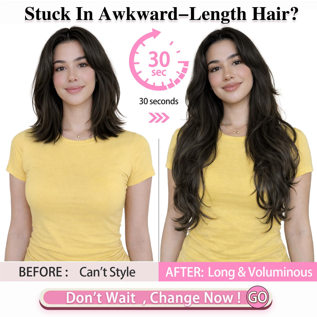ALXNAN clip-in extensions in black brown blend with most hair tones