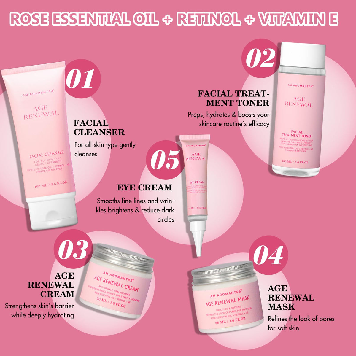 AM AROMANTRA retinol night serum 30ml helps renew skin overnight.