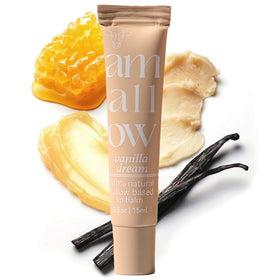 Amallow tallow lip balm in squeezable tube with vanilla dream for on-the-go hydration.
