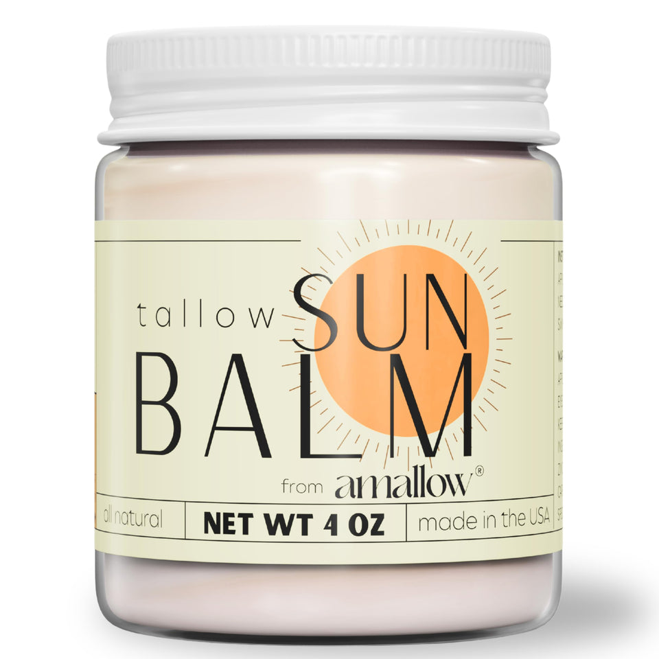 Amallow tallow sun balm jar front view with natural tint for daily sun protection