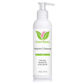 Amara Beauty facial cleanser lather closeup showing gentle foam for balanced skin.