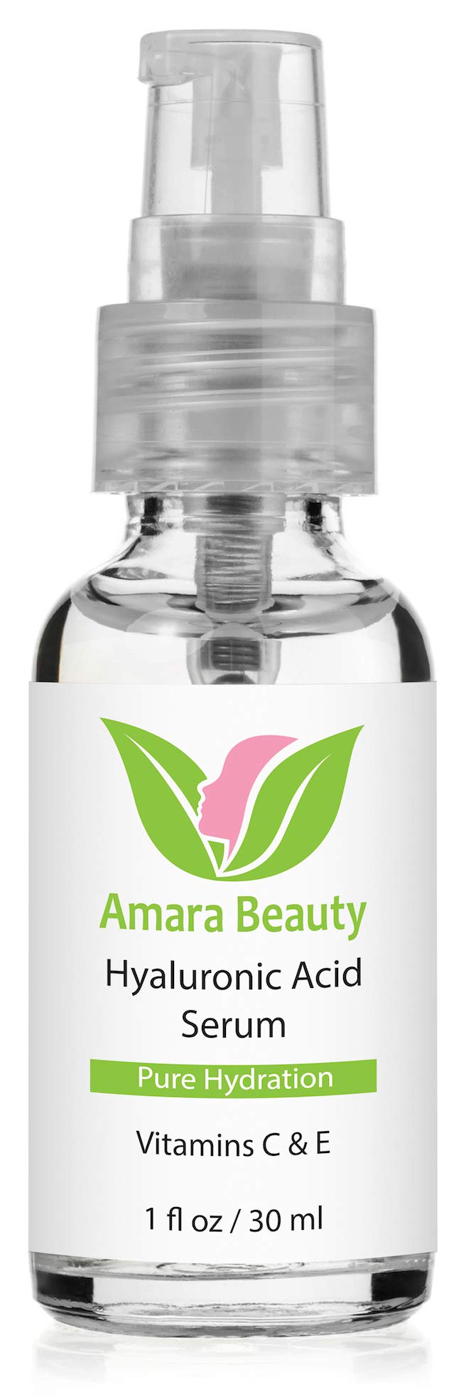 Amara Beauty Hyaluronic Serum being applied for quick absorption and a non-greasy finish.