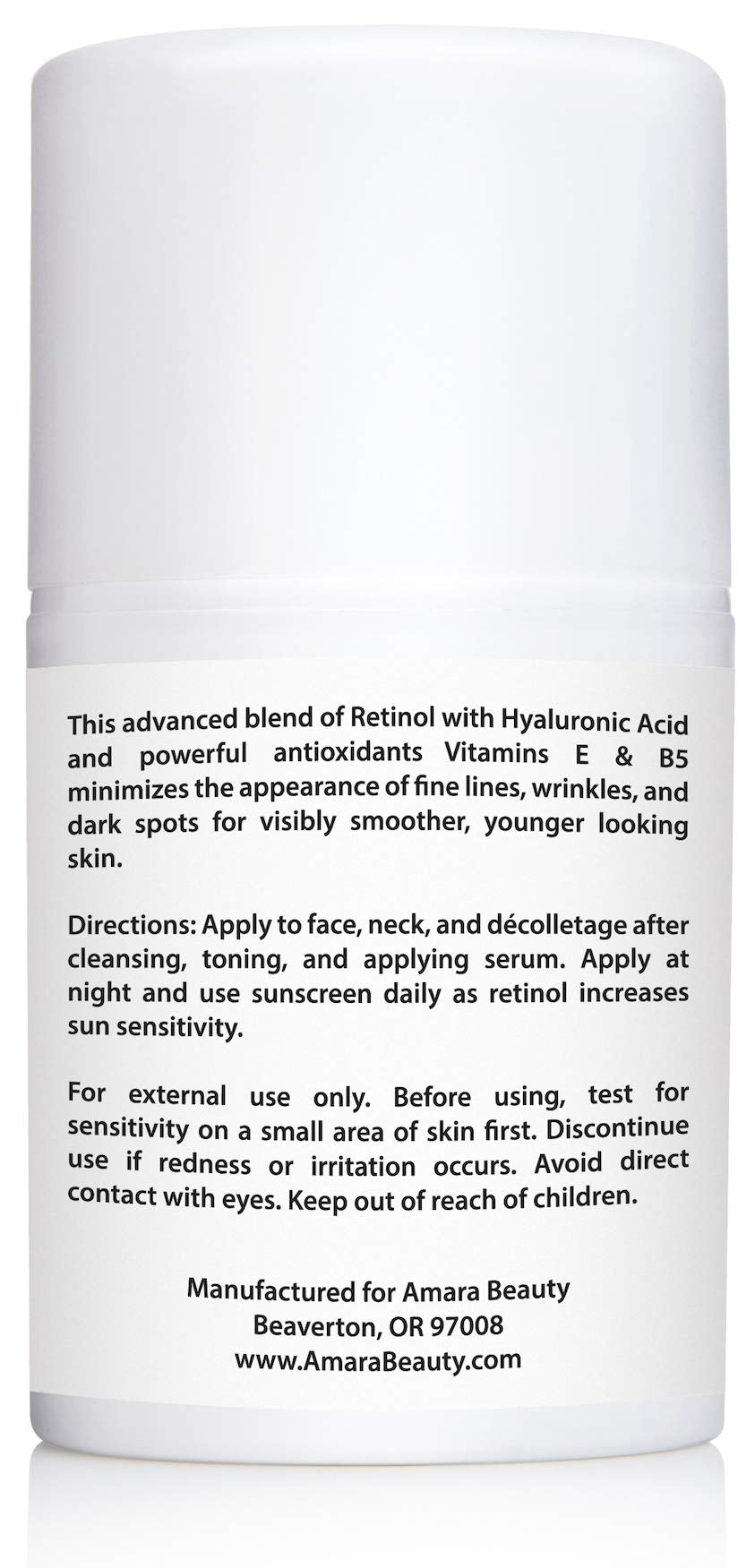 Amara Beauty Retinol Cream being used near eyes for gentle care