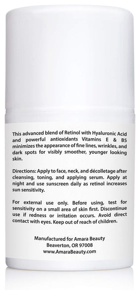 Amara Beauty Retinol Cream being used near eyes for gentle care