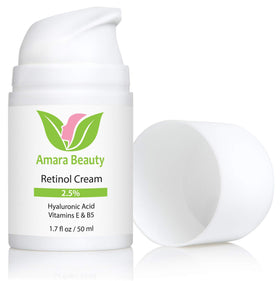 Amara Beauty Retinol Cream texture on skin suggests improved texture and glow