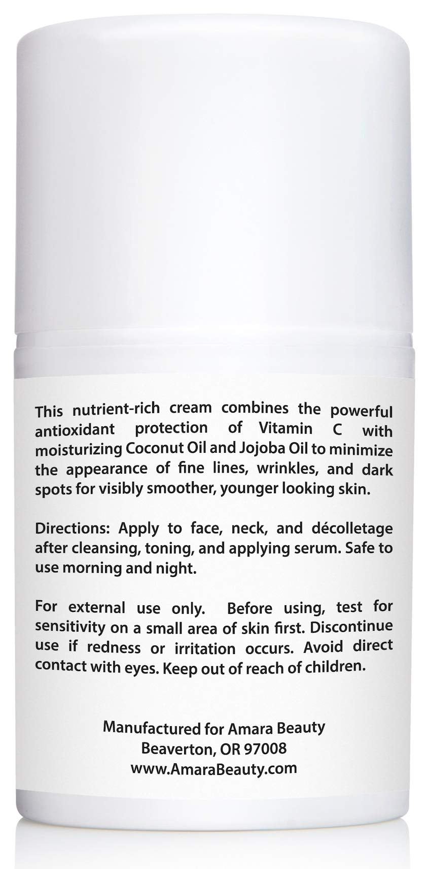 Amara Beauty Vitamin C Cream applied on clean skin for daily use.