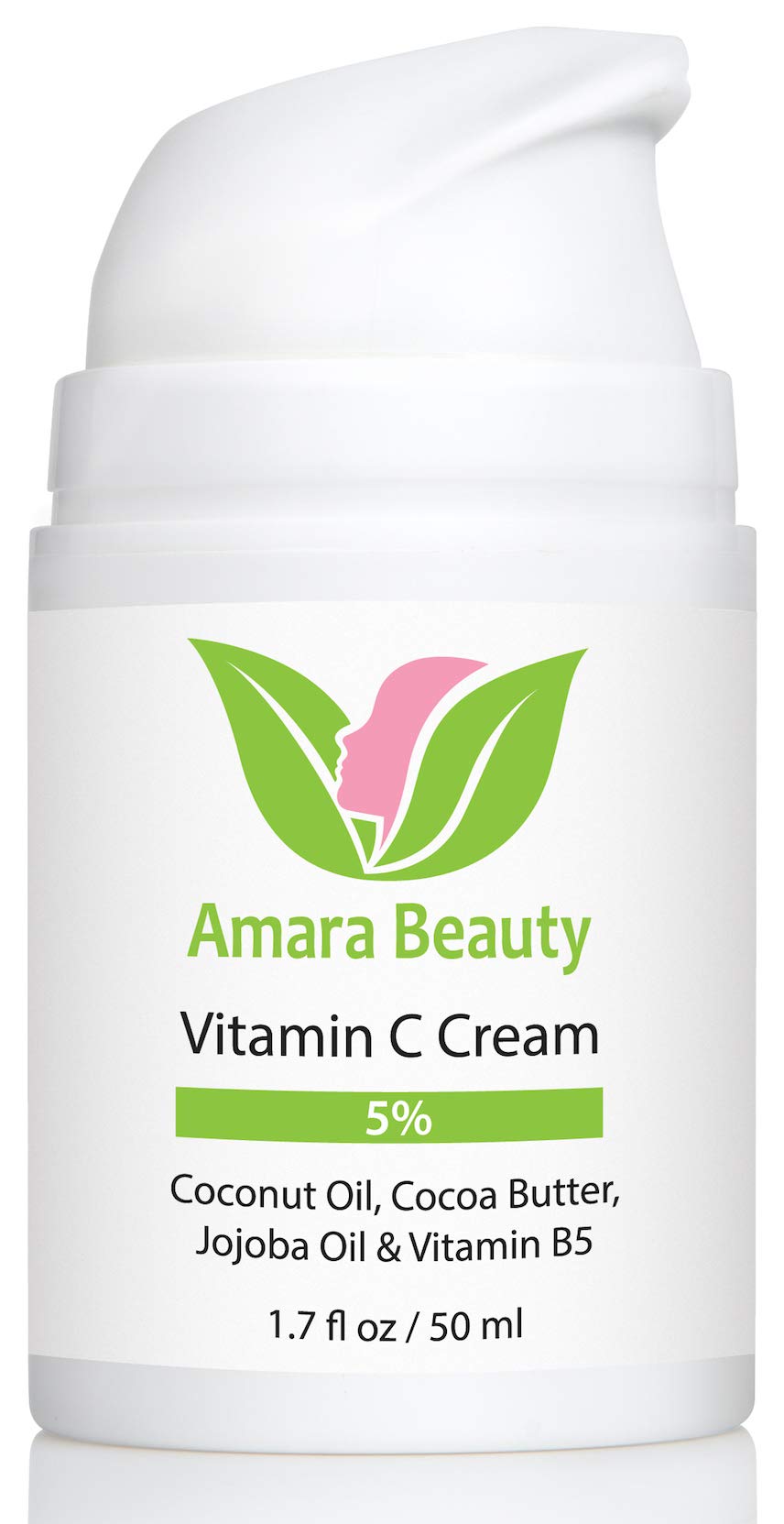 Amara Beauty Vitamin C Cream bottle showing a nourishing formula for radiant skin.