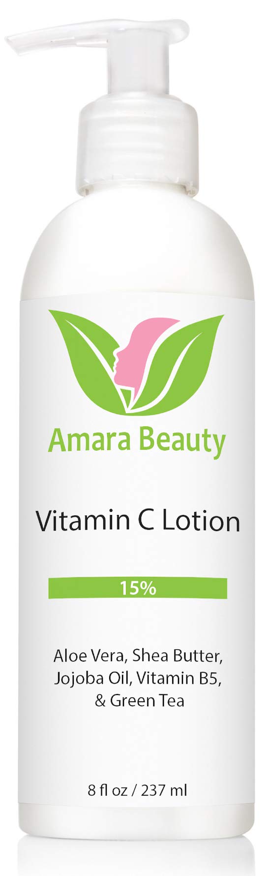 Cream-texture close-up of Amara Beauty Vitamin C Lotion showing smooth, non-greasy finish.