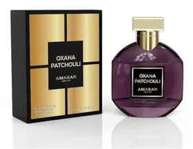 Amaran Oxana Patchouli EDP bottle close-up for daily wear and subtle sophistication.