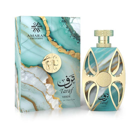 AMARAN TARAF VERDE heart notes blend marshmallow and berries for a playful gourmand aura.