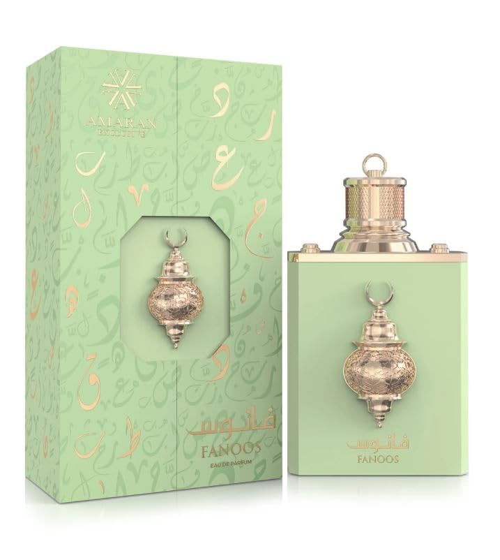 Amaran Fanoos label close-up highlights premium notes and quality.