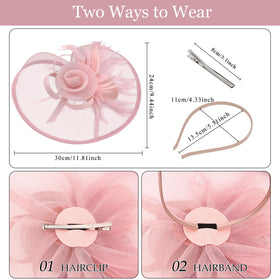 Amariver fascinator hat on headband side view showing secure fit.