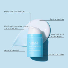 AMAXY Serum being applied to hair for smoother, healthier-feeling strands.