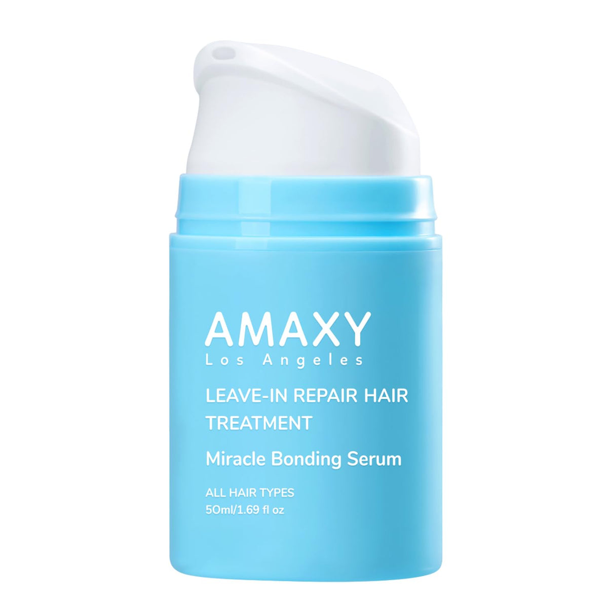 AMAXY Miracle Bonding Serum bottle promotes bond repair and frizz control.