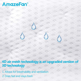 AmazeFan bath pillow showing 7 suction cups for secure placement during soaking