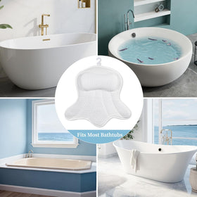 AmazeFan pillow demonstrates compatibility with most bathtubs and hot tubs.