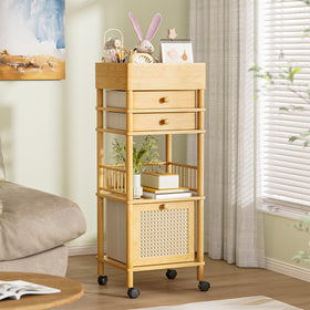 Amazer bamboo cart in a tidy bathroom vanity setup for daily routines