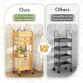 Amazer bamboo cart lightweight and easy to move across rooms