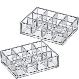 Amazing Abby Allure cosmetic storage display on desk, neat and elegant