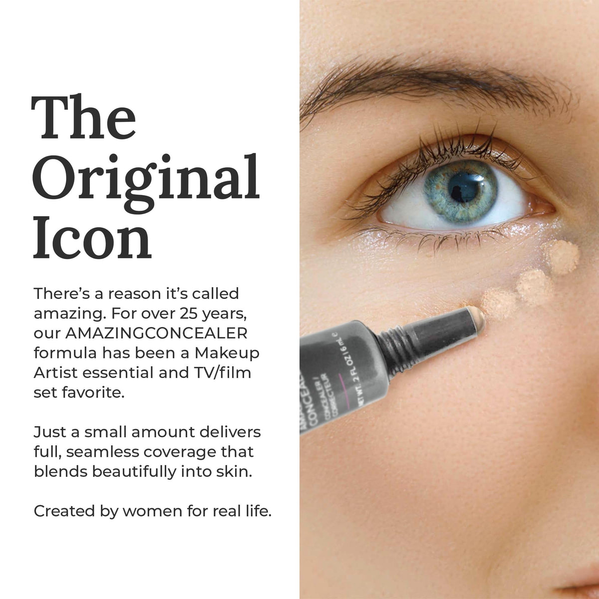 AmazingCosmetics Amazing Concealer tube close-up shows creamy texture