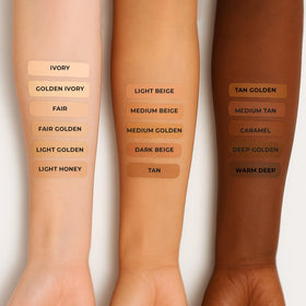AmazingCosmetics Amazing Concealer swatches close-up reveal full coverage and natural finish.
