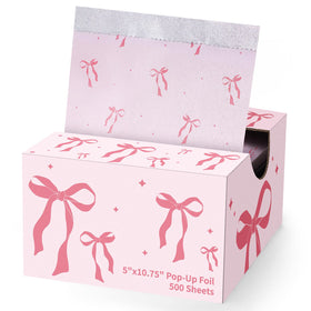 AmazingSpark pink bow hair foil in a pop-up dispenser for quick highlighting.