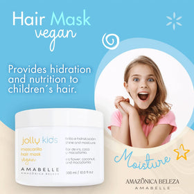 AMAZÓNICA BELEZA AMABELLE Jolly Kids hair mask close-up of creamy texture for easy application