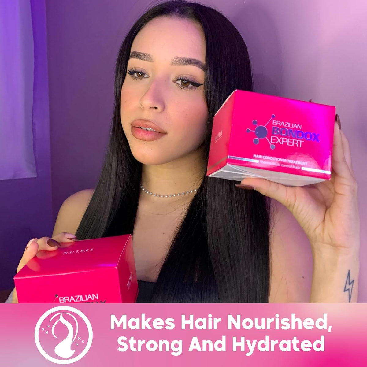 Amazonliss Bondox mask oils penetrate the hair shaft for nourishment.