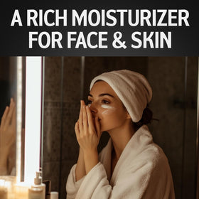Application close-up of Amber & Misk balm on skin for smooth moisture.