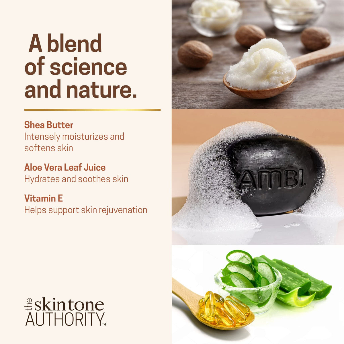 Ambi soap rinses clear after use, leaving residue-free skin.