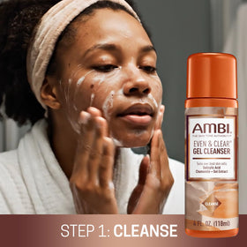 Ambi Even & Clear advanced fade cream tube targeting dark spots and texture.