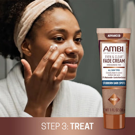 Ambi Even & Clear gel cleanser close-up foamy texture.