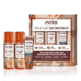 Ambi Even & Clear gel cleanser bottle for gentle cleansing and clear skin.