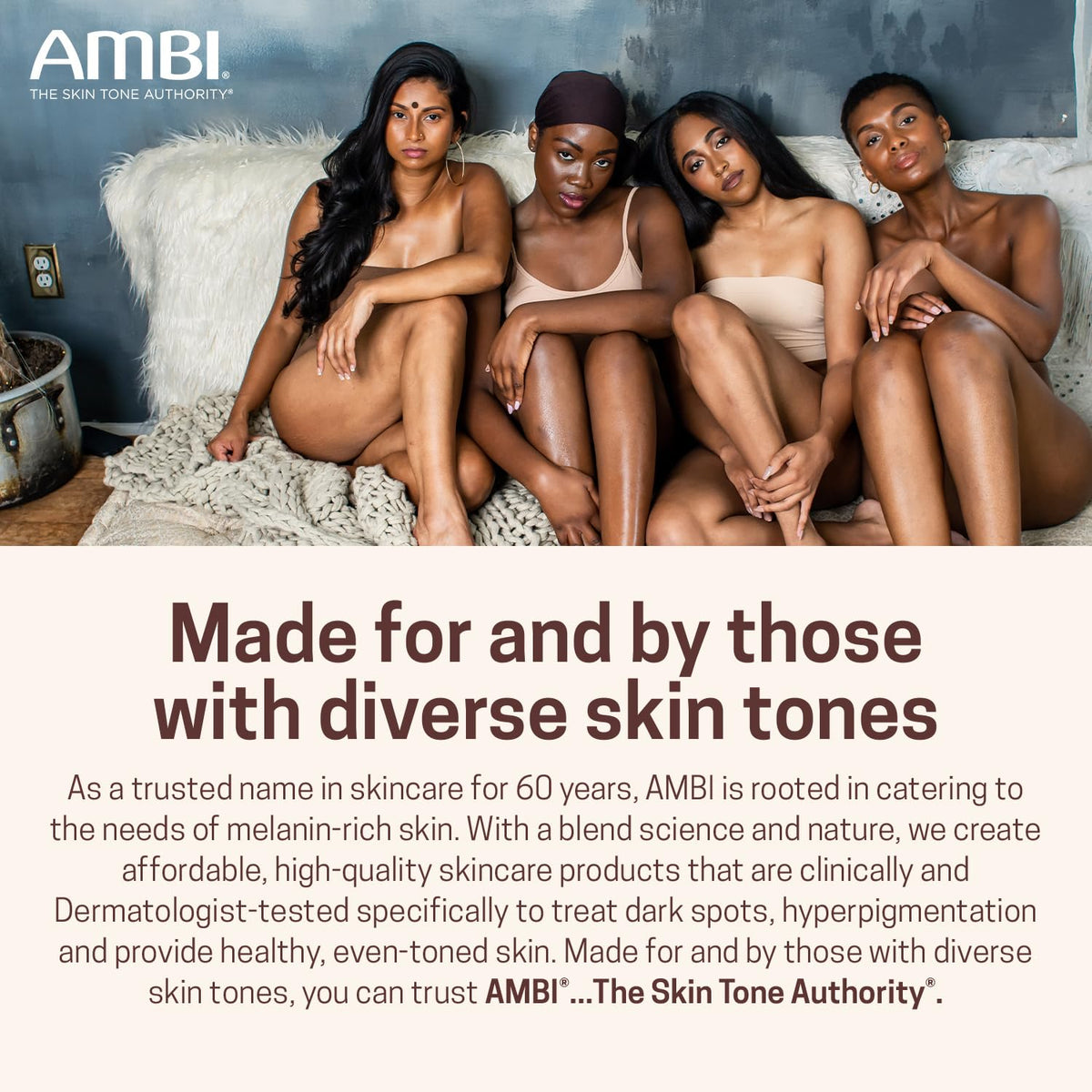 Ambi Even & Clear skin tone glow close-up showing improved radiance.
